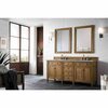 James Martin Vanities Brittany 72in Double Vanity, Saddle Brown w/ 3 CM Grey Expo Quartz Top 650-V72-SBR-3GEX